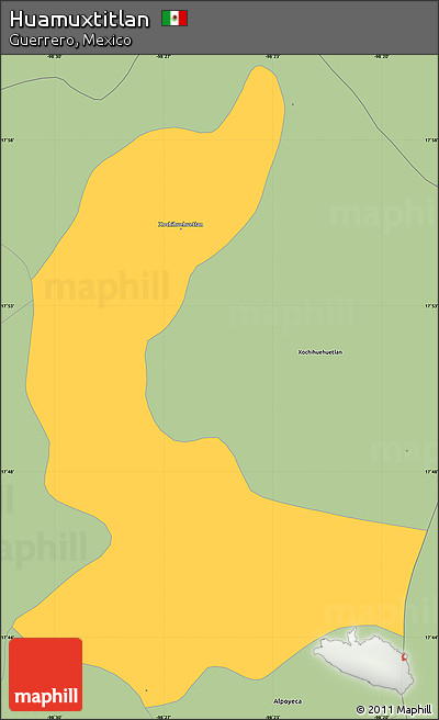 Savanna Style Simple Map of Huamuxtitlan