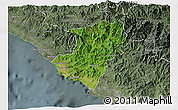 Satellite 3D Map of Jose Azueta, semi-desaturated