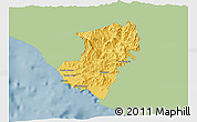 Savanna Style 3D Map of Jose Azueta, single color outside