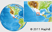 Physical Location Map of Jose Azueta, highlighted country, highlighted parent region, within the entire country