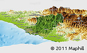 Satellite Panoramic Map of Jose Azueta, physical outside