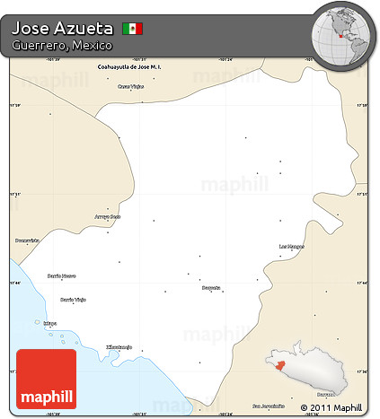 Classic Style Simple Map of Jose Azueta