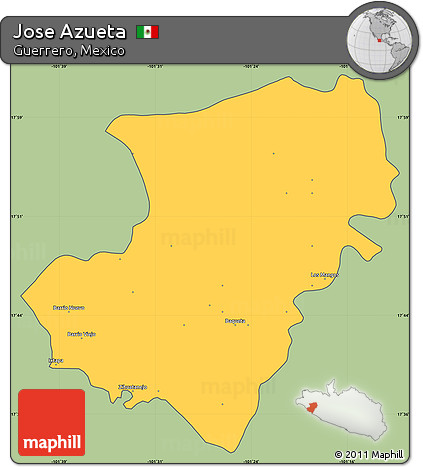 Savanna Style Simple Map of Jose Azueta, cropped outside