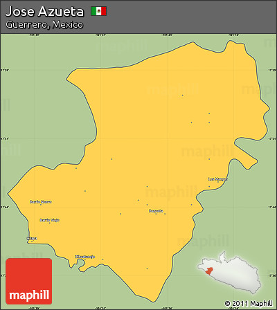Savanna Style Simple Map of Jose Azueta, cropped outside
