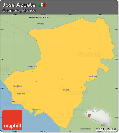 Savanna Style Simple Map of Jose Azueta