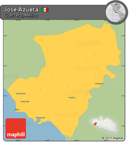 Savanna Style Simple Map of Jose Azueta, single color outside