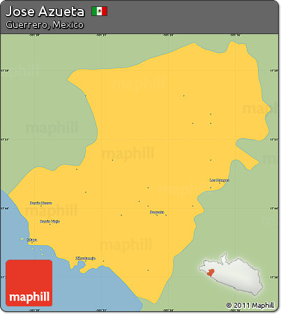 Savanna Style Simple Map of Jose Azueta, single color outside