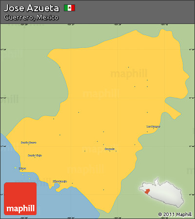 Savanna Style Simple Map of Jose Azueta, single color outside