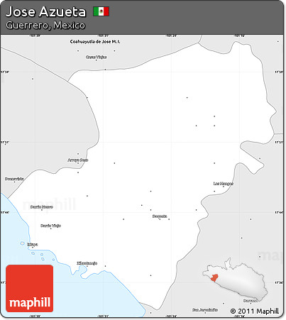 Silver Style Simple Map of Jose Azueta