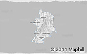 Gray 3D Map of Metlatonoc, single color outside