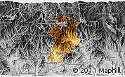 Physical 3D Map of Metlatonoc, desaturated