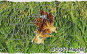 Physical 3D Map of Metlatonoc, satellite outside