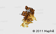 Physical 3D Map of Metlatonoc, single color outside