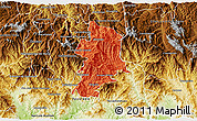 Political 3D Map of Metlatonoc, physical outside
