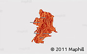 Political 3D Map of Metlatonoc, single color outside