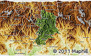 Satellite 3D Map of Metlatonoc, physical outside