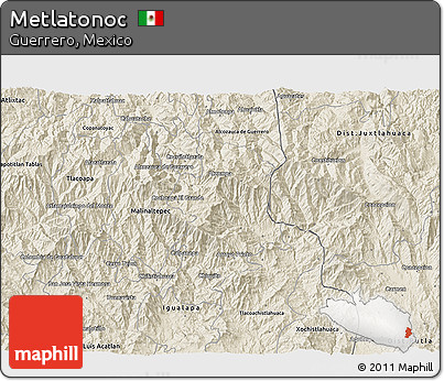 Shaded Relief 3D Map of Metlatonoc
