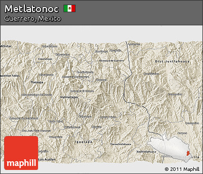 Shaded Relief 3D Map of Metlatonoc