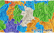 Shaded Relief 3D Map of Metlatonoc, political outside