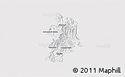 Silver Style 3D Map of Metlatonoc, single color outside