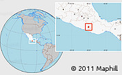 Gray Location Map of Metlatonoc, highlighted country