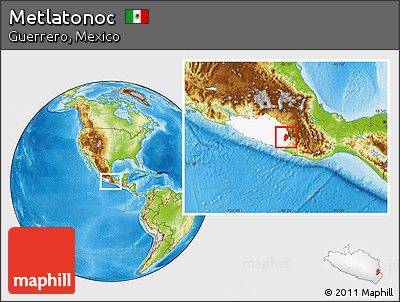Physical Location Map of Metlatonoc, highlighted parent region