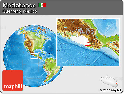 Physical Location Map of Metlatonoc, highlighted parent region