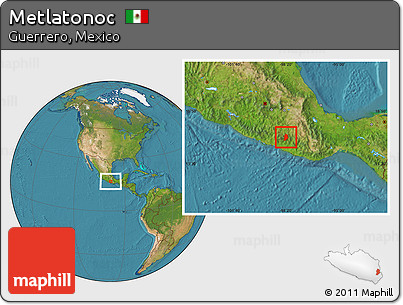 Satellite Location Map of Metlatonoc