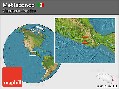 Satellite Location Map of Metlatonoc
