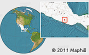 Satellite Location Map of Metlatonoc, highlighted country