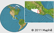 Satellite Location Map of Metlatonoc, highlighted parent region
