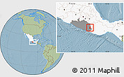 Savanna Style Location Map of Metlatonoc, highlighted country, highlighted parent region, hill shading