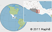 Savanna Style Location Map of Metlatonoc, highlighted country, highlighted parent region