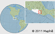 Savanna Style Location Map of Metlatonoc, highlighted parent region, hill shading