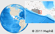 Shaded Relief Location Map of Metlatonoc, highlighted country, highlighted parent region