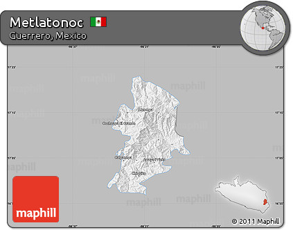 Gray Map of Metlatonoc, single color outside