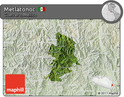 Satellite Map of Metlatonoc, lighten