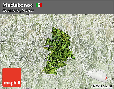 Satellite Map of Metlatonoc, lighten