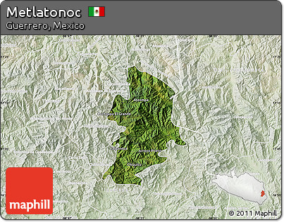Satellite Map of Metlatonoc, lighten