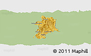 Savanna Style Panoramic Map of Metlatonoc, single color outside