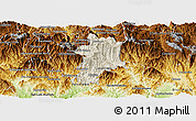 Shaded Relief Panoramic Map of Metlatonoc, physical outside