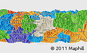 Shaded Relief Panoramic Map of Metlatonoc, political outside