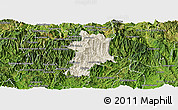 Shaded Relief Panoramic Map of Metlatonoc, satellite outside