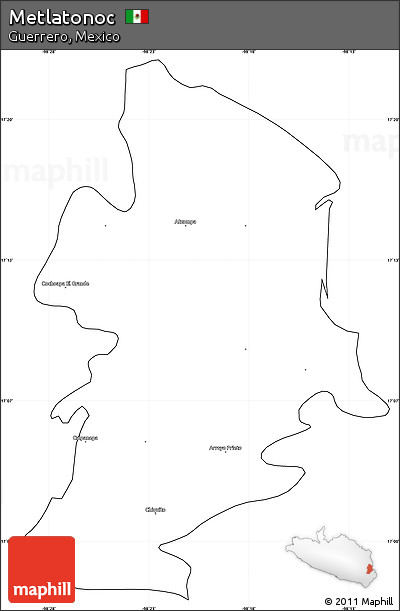 Blank Simple Map of Metlatonoc, cropped outside