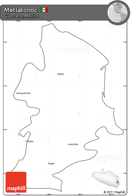 Blank Simple Map of Metlatonoc, cropped outside