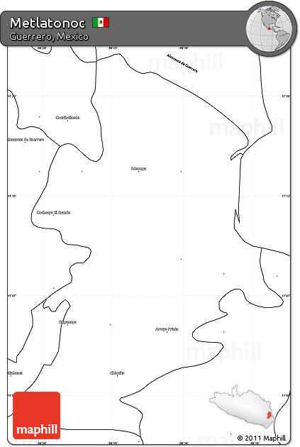 Blank Simple Map of Metlatonoc