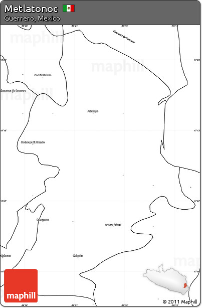 Blank Simple Map of Metlatonoc