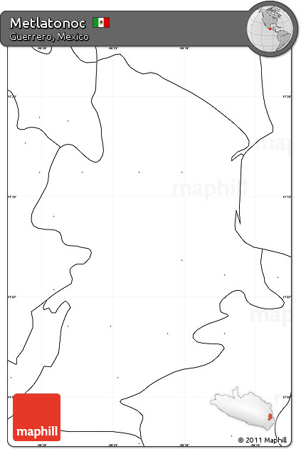 Blank Simple Map of Metlatonoc, no labels