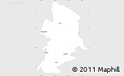 Silver Style Simple Map of Metlatonoc, single color outside