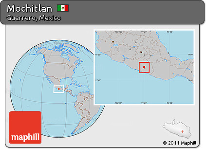Gray Location Map of Mochitlan